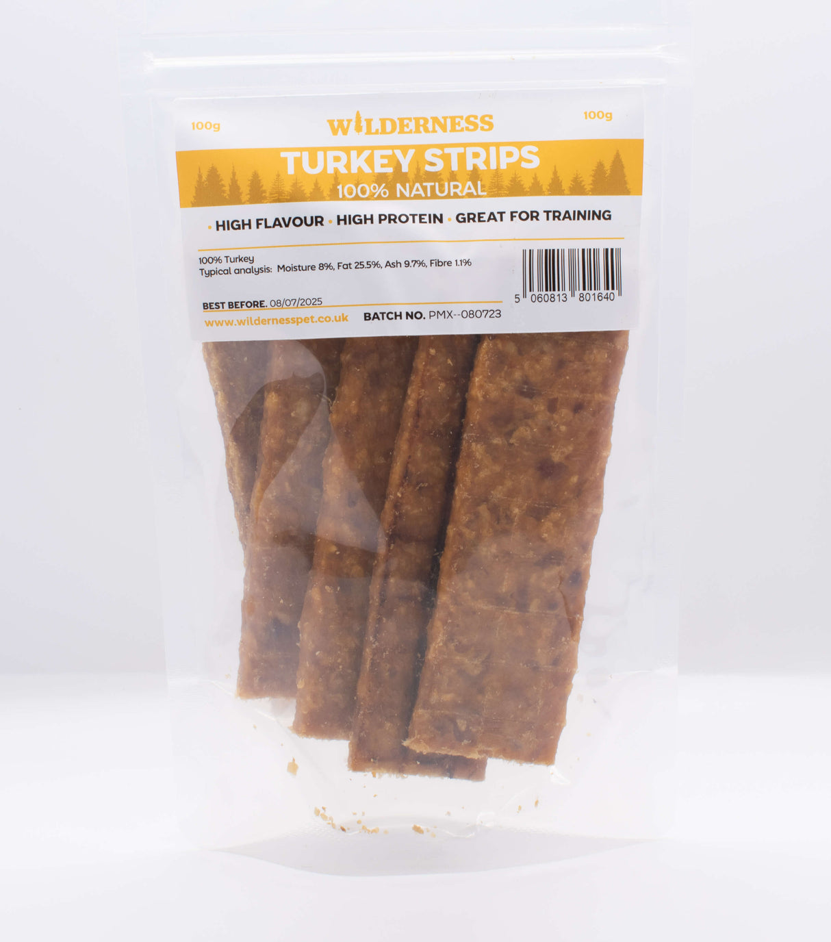 Wilderness 100% Natural Turkey Strips 100g Pack