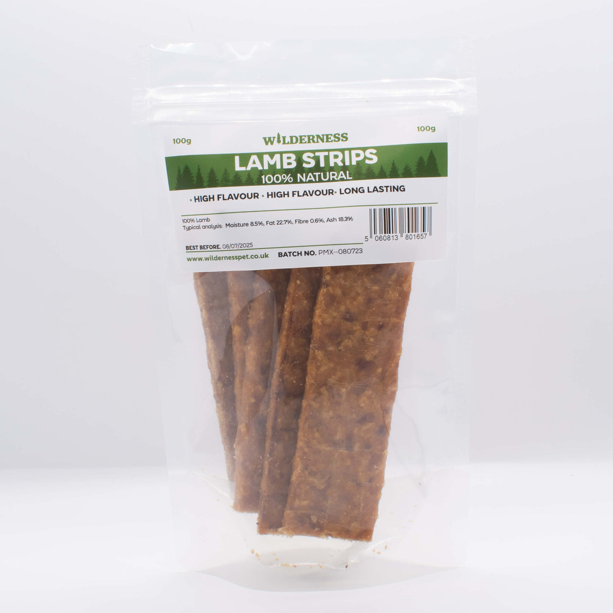 Wilderness 100% Natural Lamb Strips 100g Pack