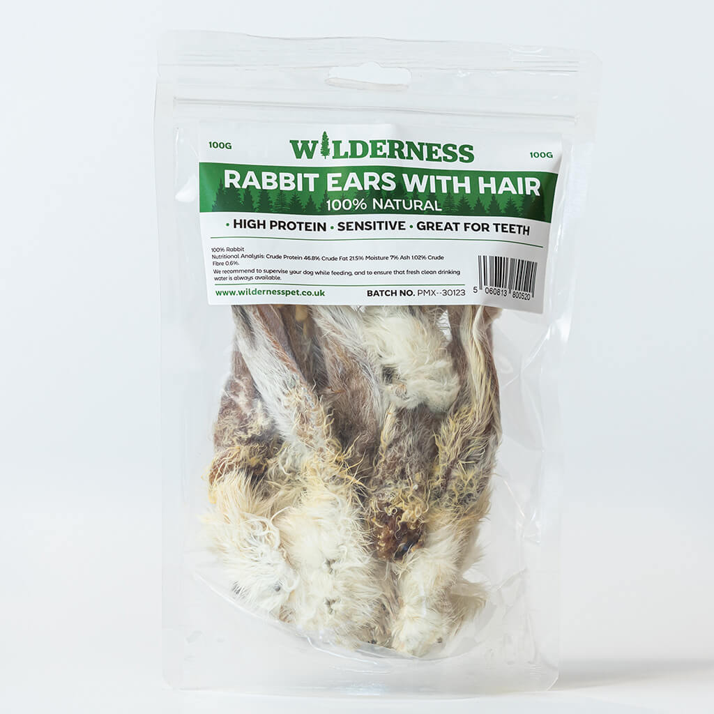 Wilderness Rabbit Ears With Hair 100g